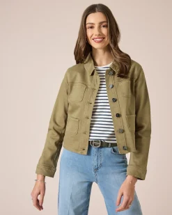 Jeansjacke mit aufgesetzten Taschen