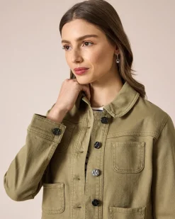 Jeansjacke mit aufgesetzten Taschen