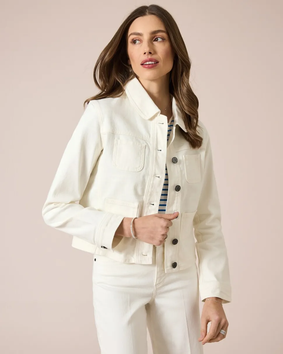 Jeansjacke mit aufgesetzten Taschen