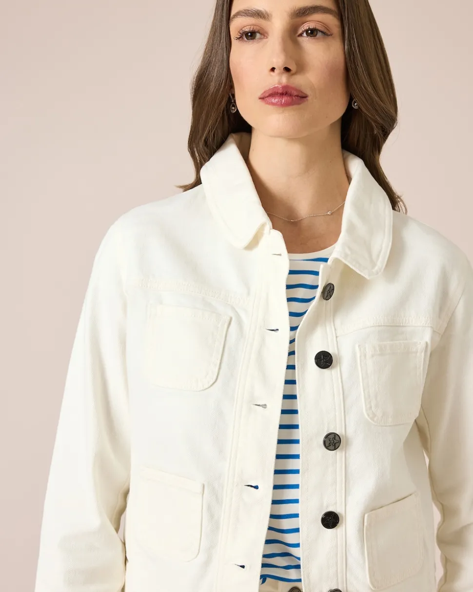 Jeansjacke mit aufgesetzten Taschen