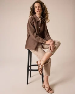 Jeansjacke mit Materialmix