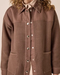 Jeansjacke mit Materialmix