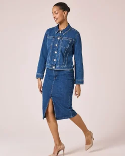 Jeansjacke mit Schmuckknöpfen