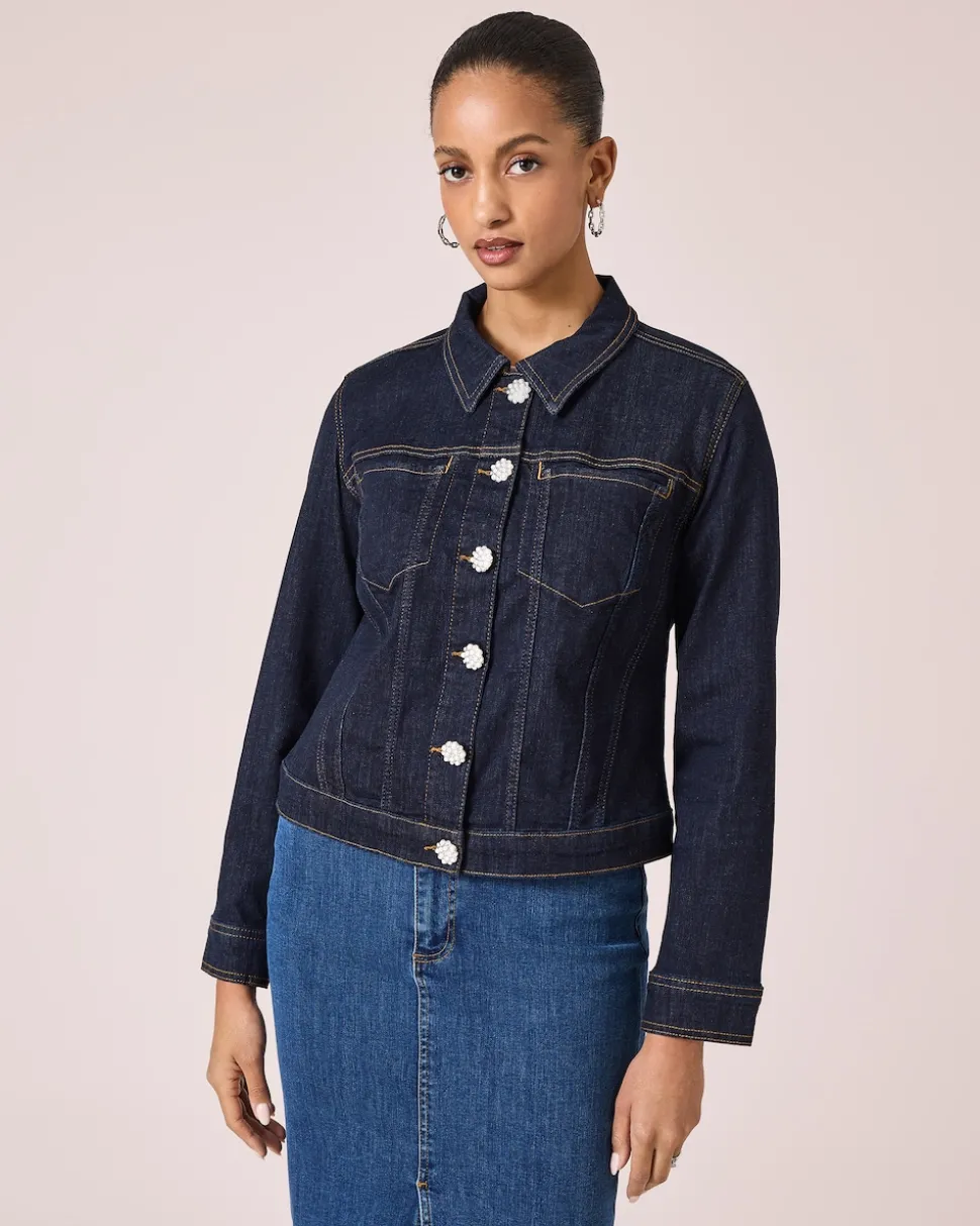 Jeansjacke mit Schmuckknöpfen