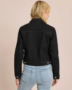 Jeansjacke mit Strasssteinen