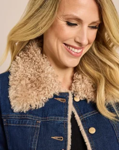 Jeansjacke mit Webpelz