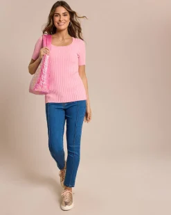 Jeans mit Schleifen-Gürtel
