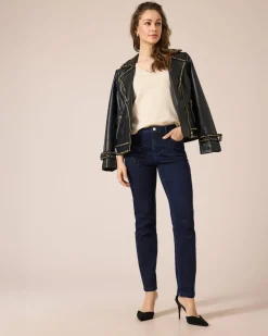 Jeans mit Stickerei und Pailletten