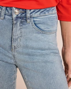 Jeans mit Strasssteinchenbesatz