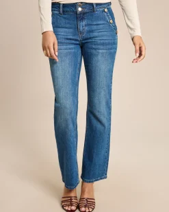 Jeans mit Tencel und Knöpfen