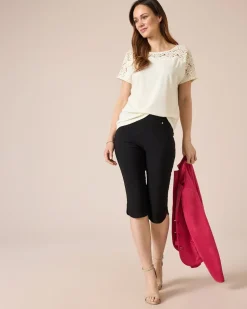 3/4-Jeggings mit Schlitzen