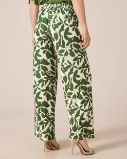 Jerseyhose mit Blätterdruck