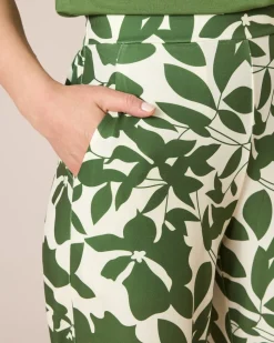 Jerseyhose mit Blätterdruck