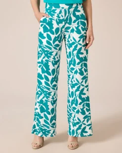 Jerseyhose mit Blätterdruck