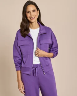Jersey Jacke mit großen Taschen