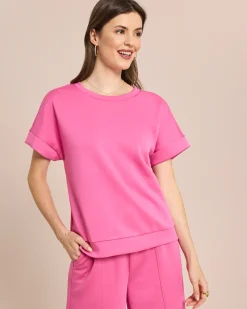 Jersey Shirt mit weiten Ärmeln