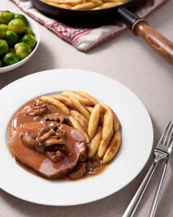 Jägerbraten in Champignonsoße