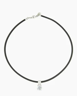 Kautschukcollier mit Zirkoniaanhänger