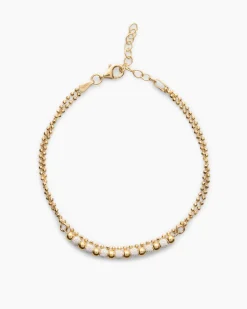 Kugelarmband mit diamantierten Kugeln