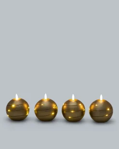 Kugelkerzen mit LED-Draht, 4tlg.