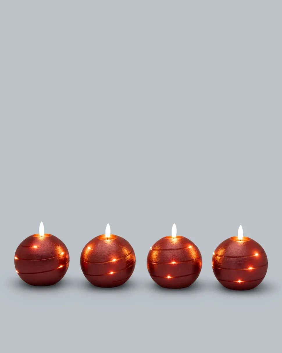 Kugelkerzen mit LED-Draht, 4tlg.
