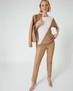Kurzarmpullover in Bicolor-Optik