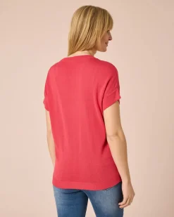 Kurzarmpullover in Uni