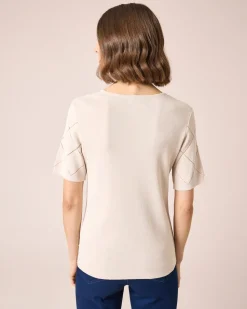 Kurzarmpullover mit Ajourmuster