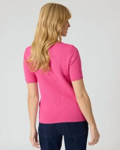 Kurzarmpullover mit Struktur