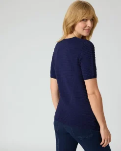 Kurzarmpullover mit Struktur