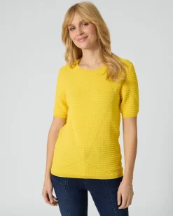 Kurzarmpullover mit Struktur