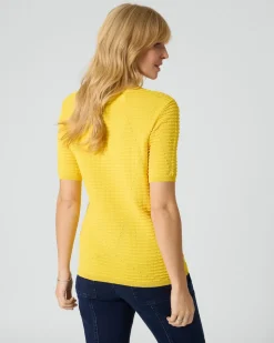 Kurzarmpullover mit Struktur