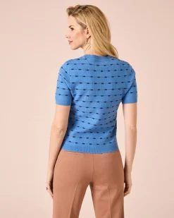 Kurzarmpullover mit Struktur
