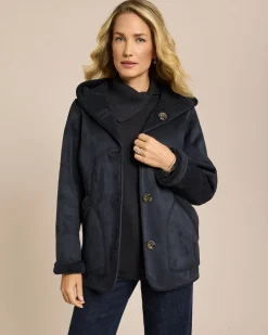 Kurzmantel zum Wenden in Shearling-Optik