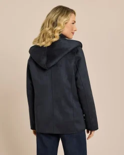 Kurzmantel zum Wenden in Shearling-Optik