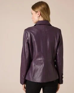 Lederblazer Snakeoptik