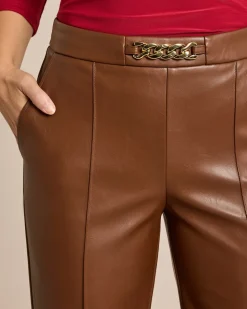 Lederimitat Hose mit Deko am Bund