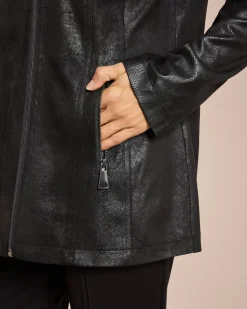 Lederimitatjacke mit Bikerelementen
