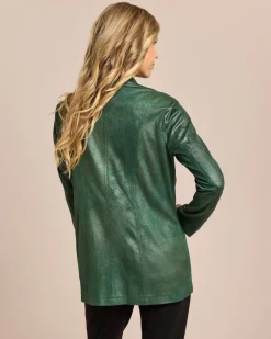 Lederimitatjacke mit Bikerelementen