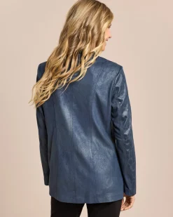 Lederimitatjacke mit Bikerelementen
