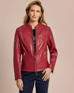 Lederjacke mit Nieten