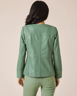 Lederjacke mit Nieten