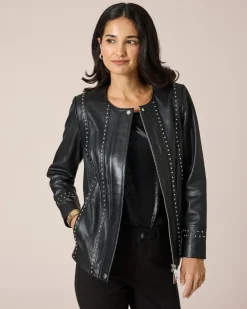 Lederjacke mit Nieten