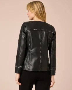 Lederjacke mit Nieten