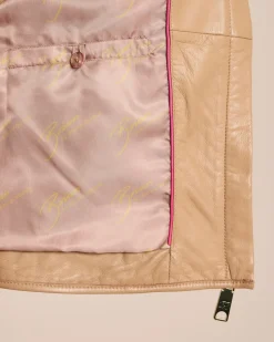 Lederjacke mit Steppung