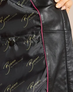 Lederjacke mit Steppung