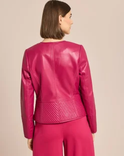Lederjacke mit Steppung