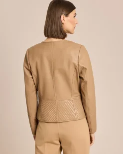 Lederjacke mit Steppung