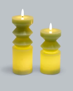 LED-Formkerze Glossy, 2tlg.