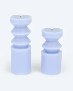 LED-Formkerze Glossy, 2tlg.